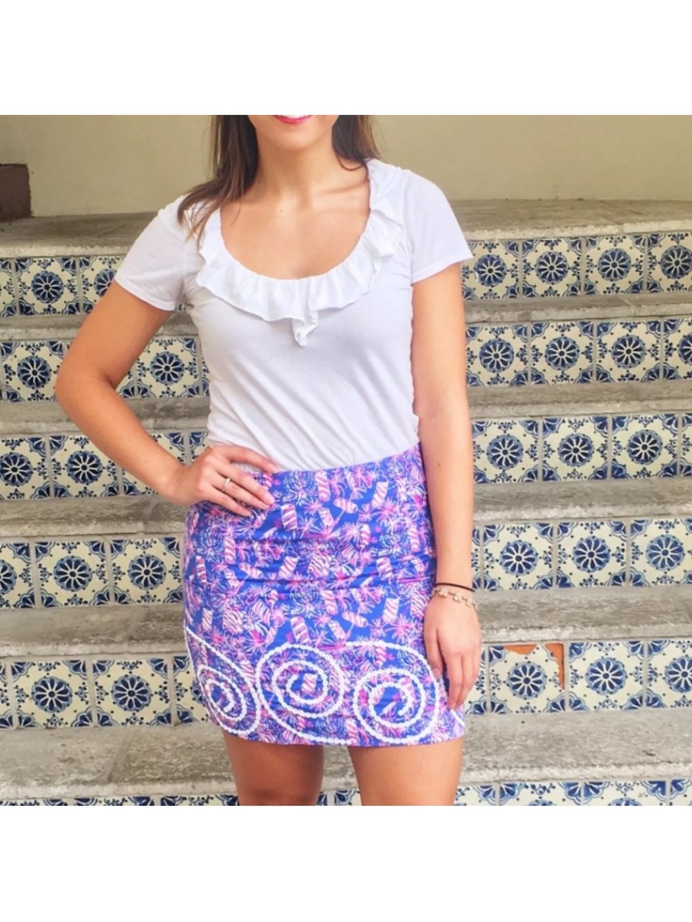 Lilly Pulitzer Roslyn Cherry Bomb skirt Size 6 Firecracker Fireworks
